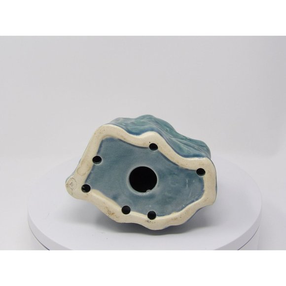 Antique Art Nouveau Yankoware Risque Nude Naked Lady  Flower Frog Turquoise Cele - Picture 9 of 10